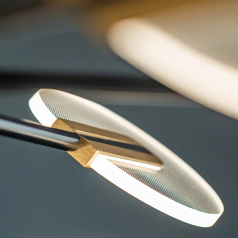 lustre nordique en fer avec led rotative créative - vue 6 sur 9