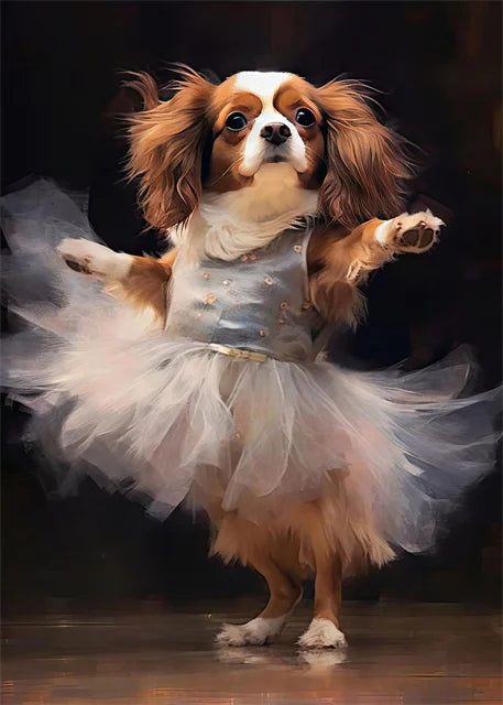 portraits de ballerine de chien art abstrait mural kawaii - vue 9 sur 26