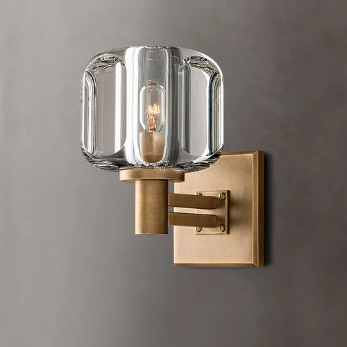 rh demaret applique cuivre cristal éclairage foyer toilettes lampes