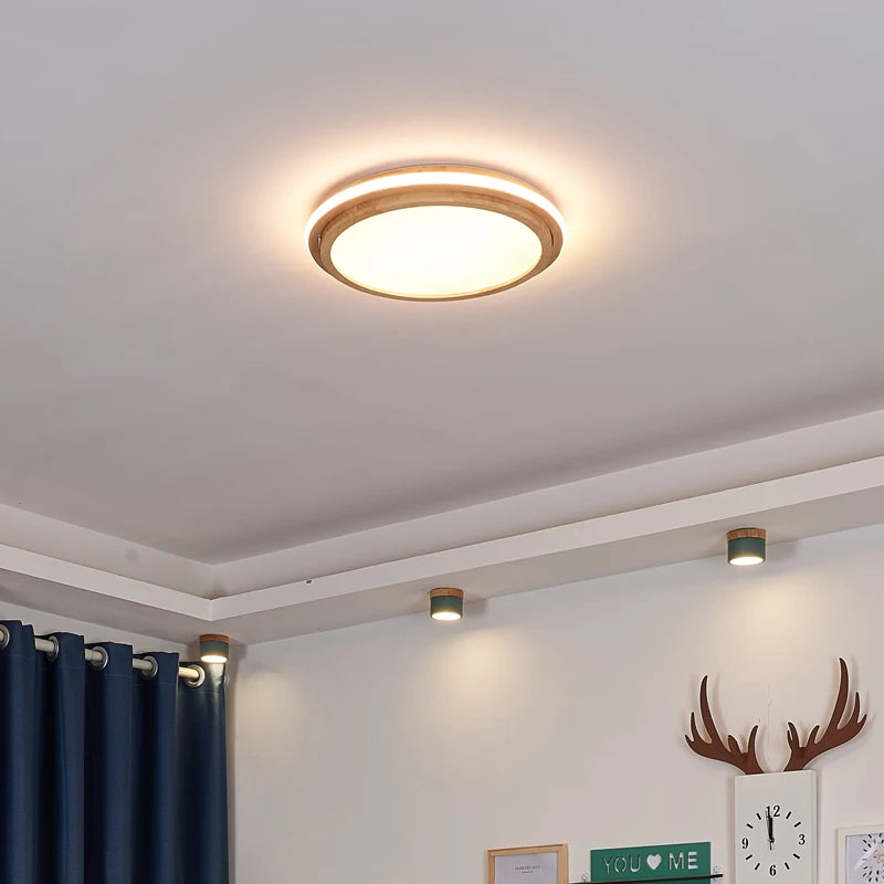 lustre lumineux moderne en bois pour décoration intérieure - vue 4 sur 8