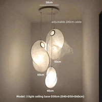 lustre led en soie nordique wabi sabi suspendu pour décoration maison