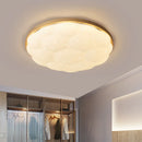 Minimalist nordic LED ceiling light in acrylic and wood, pumpkin shape