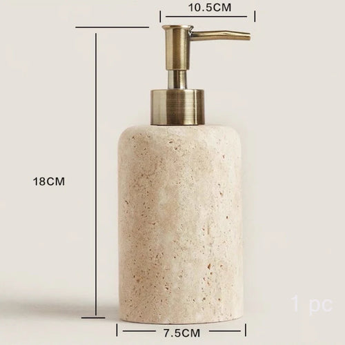 kit de salle de bain en marbre avec porte-gel et distributeur - vue 7 sur 8