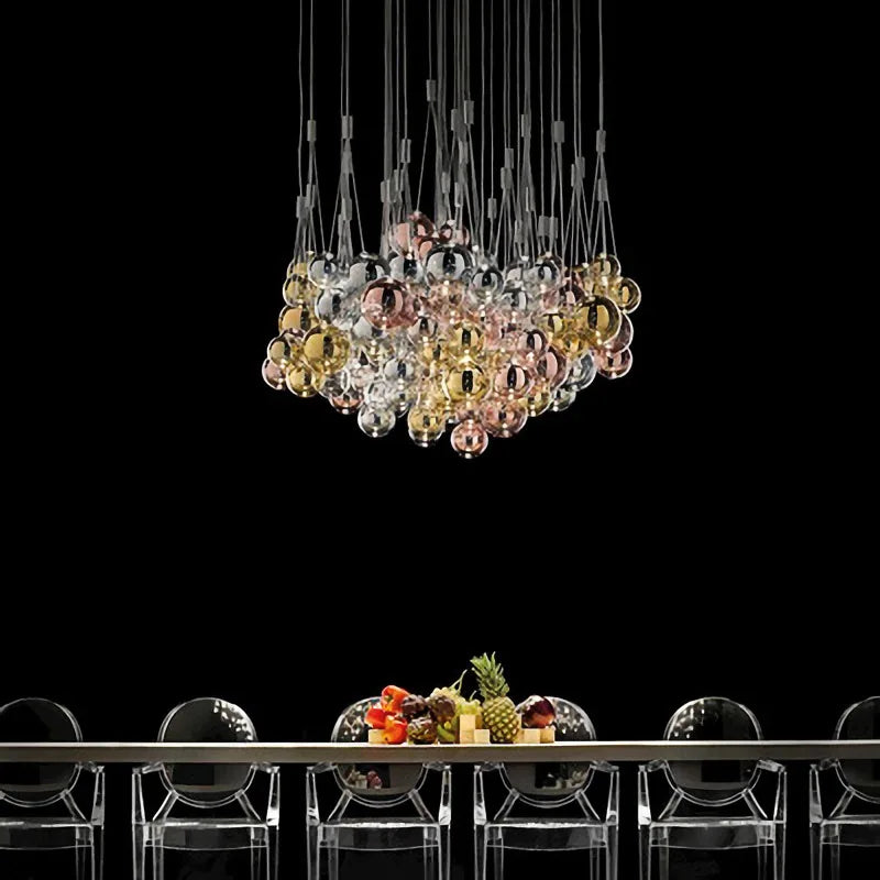 2024Modern glass LED droplight Nordic style kitchen bedroom living room dining table display room lighting lamps and lanterns - vue 5 sur 12