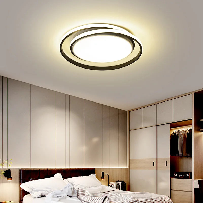 lustre led rond télécommandé style moderne simple - vue 6 sur 9