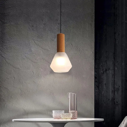 suspension Luxe cuivre LED nordique 19CM verre dépoli chambre décor luminaire suspendu étude salon allée maison lampe Lustre - vue 2 sur 10