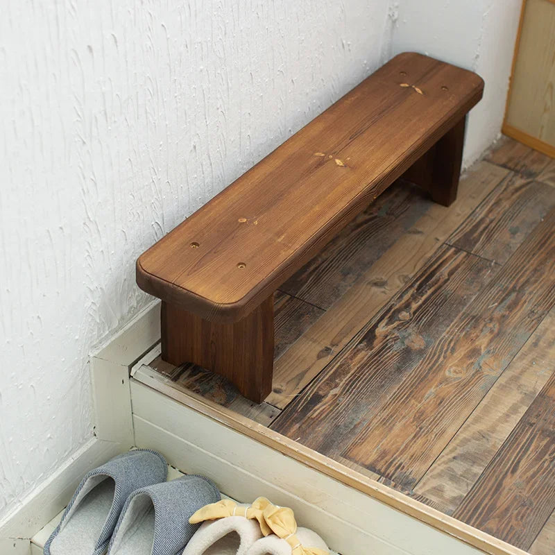 Wood Change Shoe Stool – Outdoor Courtyard Long Bench, Kitchen Dining Stool, Hallway Furniture for Home, Entryway Shoe Bench - vue 5 sur 6