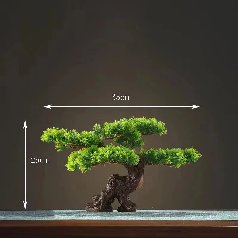 DIY Potted Bonsai for Home Decoration, False Tree, Living Room, Chinese Style, Hotel Porch Landscape, Green Plant Decoration - vue 16 sur 23