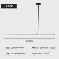 Sandyha nordic minimalist long strip pendant light for living room, dining room, kitchen island