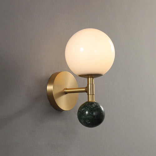 applique murale rétro en marbre et cuivre led - vue 5 sur 9