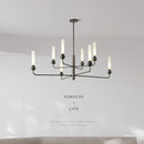 Vintage luxury marble and copper LED pendant chandelier