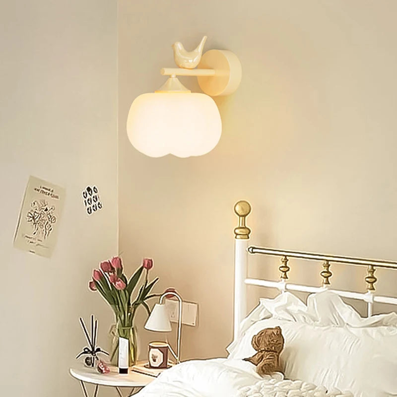 applique murale moderne en pe avec abat-jour d'oiseau led - vue 4 sur 10