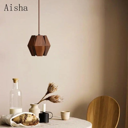 suspension rétro en bois massif pour un intérieur élégant