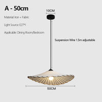 lustre en tissu chinois avec chapeau de paille et lumière led