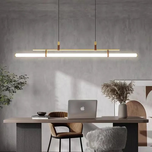 Vintage LED chandelier long lamp for dining room, office or kitchen island - vue 4 sur 11