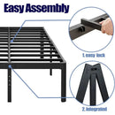 14in High Queen Bed Frame No Box Spring Needed, Heavy Duty Metal Platform Bed Frame Queen Size with Round Corners