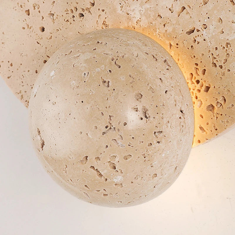 applique murale led ronde en pierre naturelle 3000k art déco