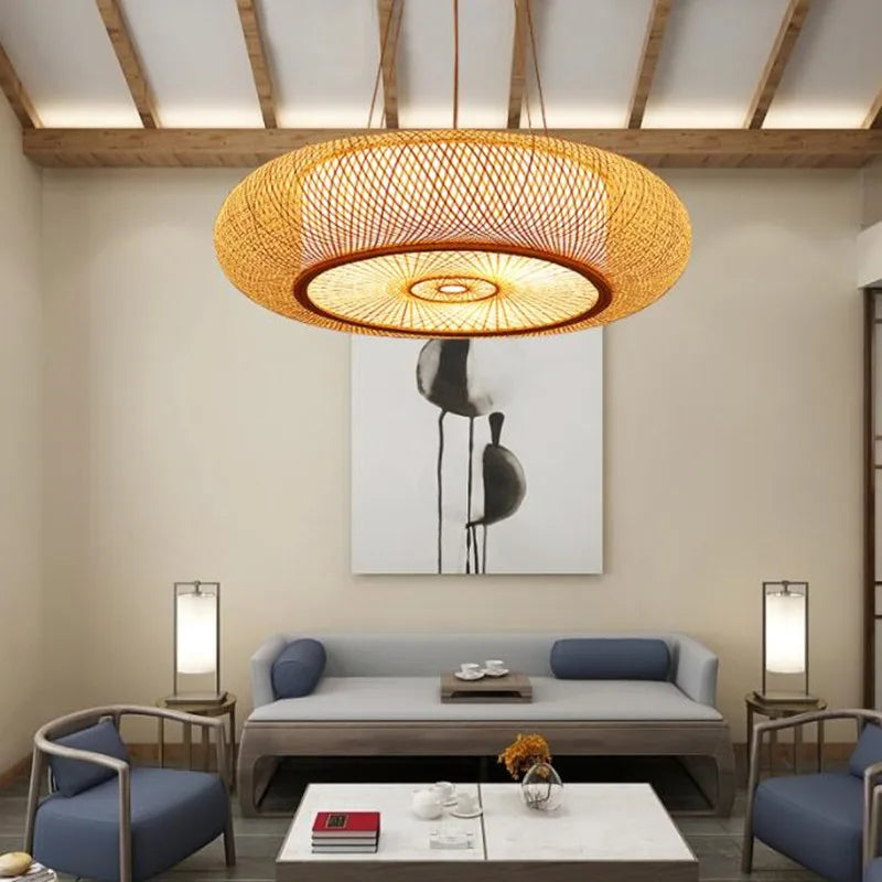 suspension en bambou moderne style chinois pour décoration intérieure - vue 6 sur 10
