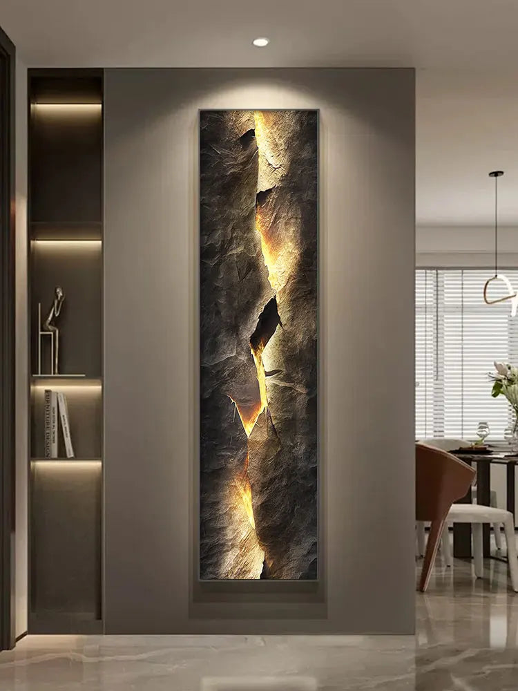 Applique murale led en cristal et porcelaine avec motif montagne