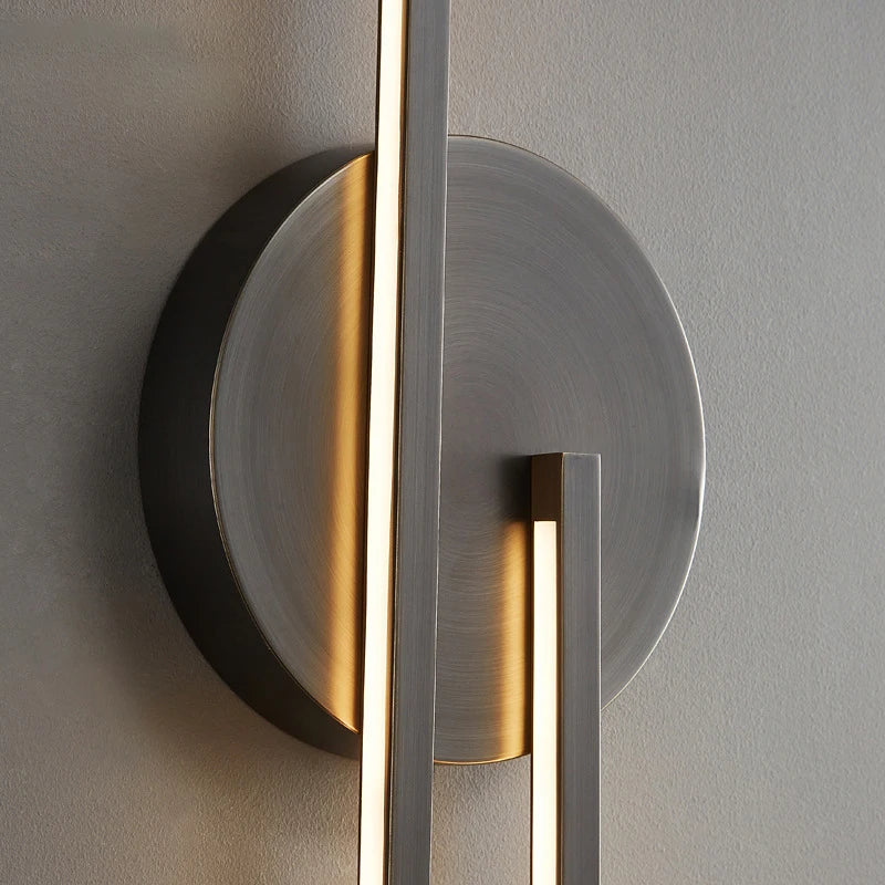 applique murale led minimaliste en laiton et cuivre - vue 7 sur 10