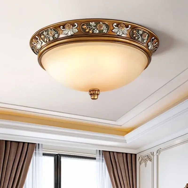 lampes de plafond led rondes design rétro en résine européenne - vue 3 sur 15