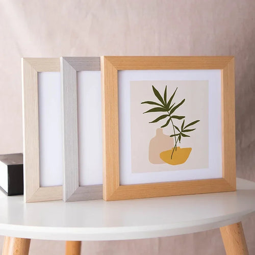 Minimalist Square Wooden Photo Frame, Stylish Desk Decoration, Display Frame for Art and Pictures, Home Decor, Family Photo Wall - vue 2 sur 7