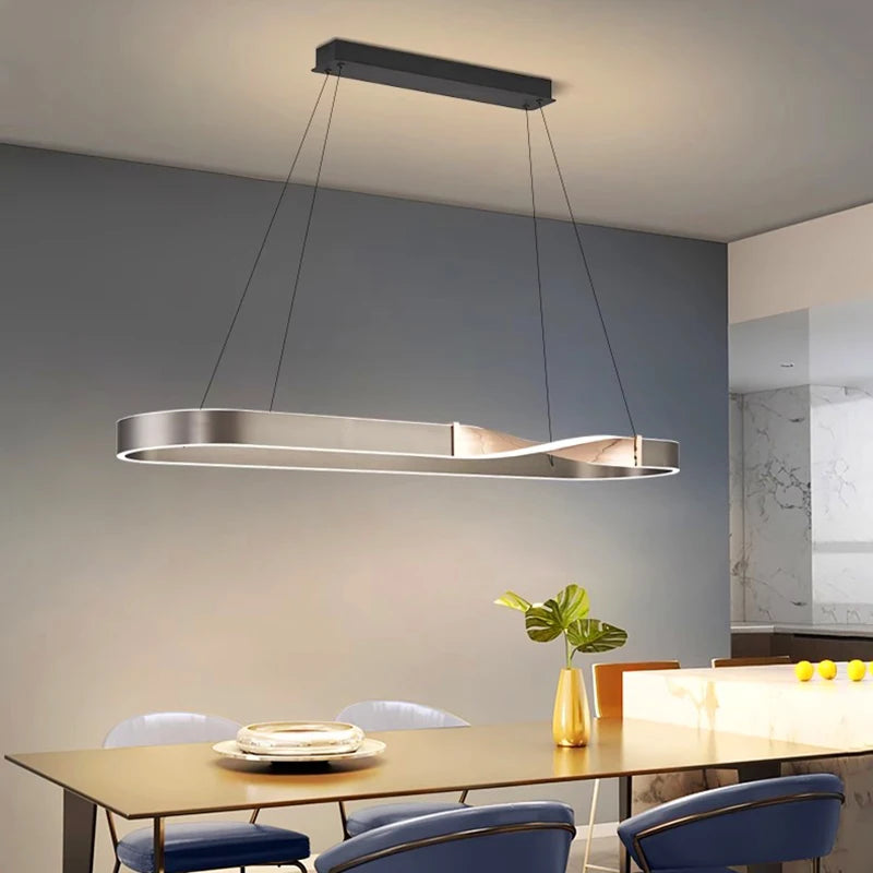 lustre led décoratif moderne suspension plafonnier éclairage intérieur - vue 5 sur 6