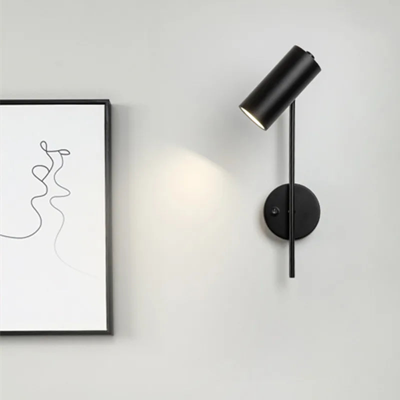 Applique murale rotative moderne salon fond applique murale LED lumière chambre chevet lumière allée longue pôle interrupteur lampe - vue 6 sur 10