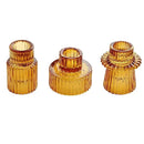 3PCS Set Glass Candlestick,Stick Candle Holder,Transparent Pink Green Amber Color,Wedding Romantic Table Candle Stand,Home Decor