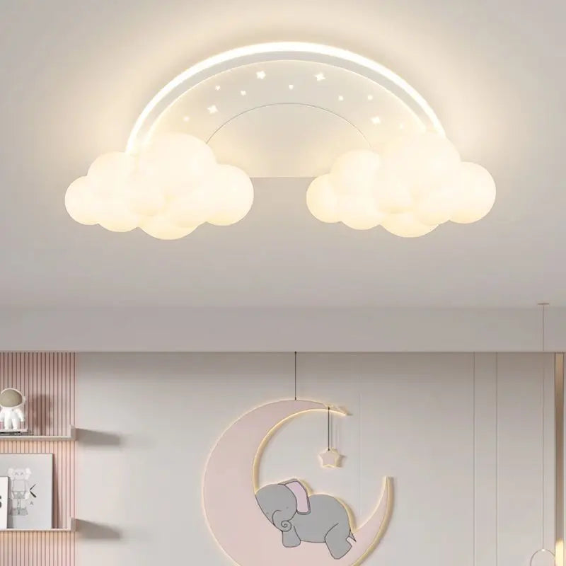 Children Light Modern Cloud Bedroom Ceiling Lamps White PE Sconces Warm Astronaut Chandelier Light for Child Baby Room Decor - vue 4 sur 12