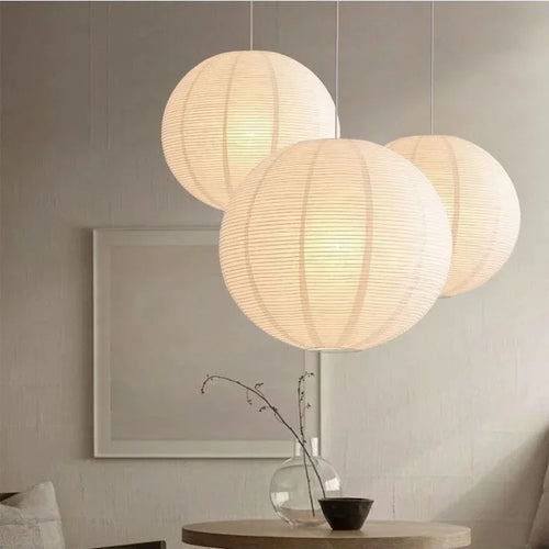 Japanese style rice paper art pendant light, lantern ball bedroom, living room, tea room, Zen lamp decoration pendant light - vue 2 sur 15