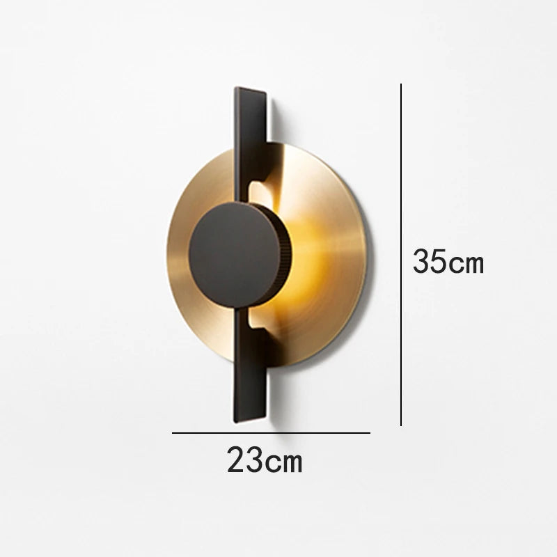 Nordic minimalist luxury gold iron LED wall light