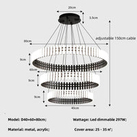 lustre moderne led à intensité variable minimalisme luminaria
