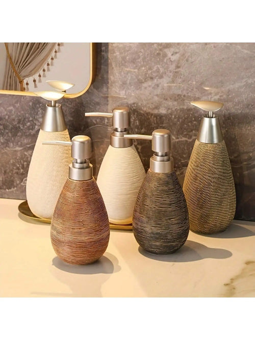 Creative Retro Style Ceramic Push-Type Soap Dispenser With Pump, Hand Soap Bottle, Suitable For Bathrooms Kitchens And Toilets - vue 4 sur 11