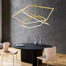 Minimalist luxury gold geometric chandelier with LED