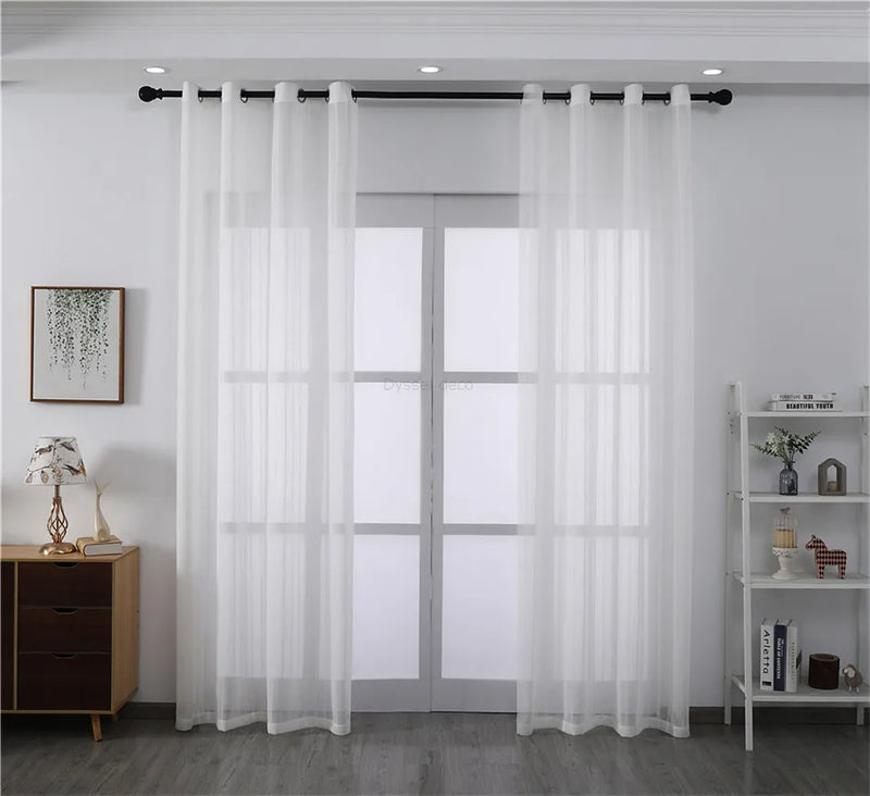 Voilage tulle rayé style européen léger pour salon