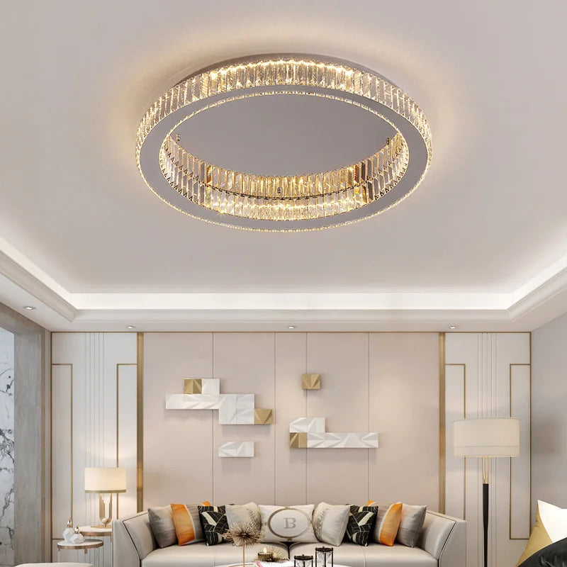 plafonnier circulaire en cristal moderne pour décoration intérieure - vue 6 sur 15