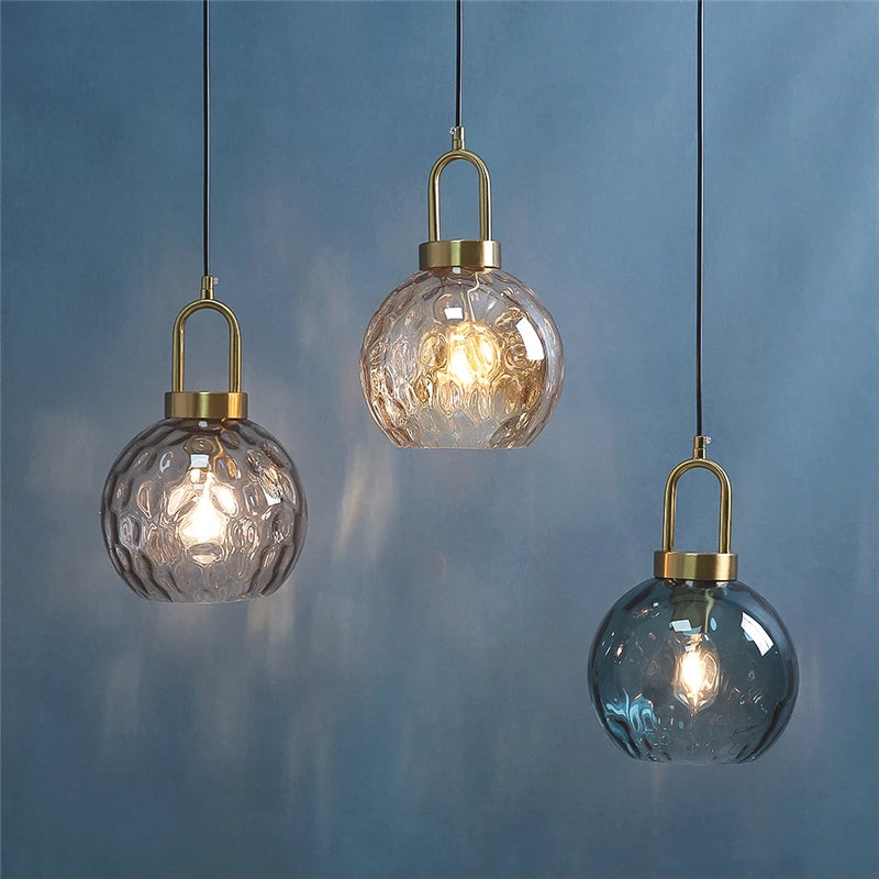 lustres modernes en verre minimalistes design nordique led