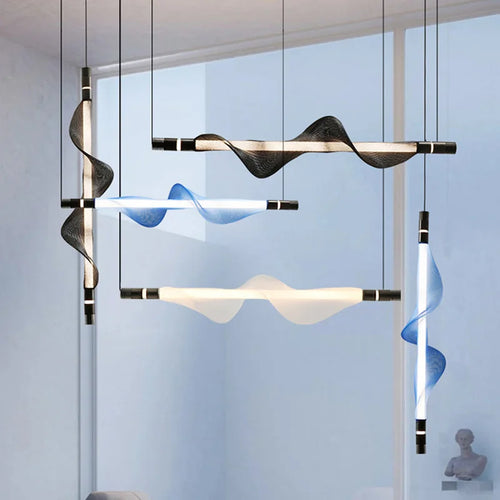 lustre artistique à led design moderne éclairage suspendu décoratif - vue 5 sur 18