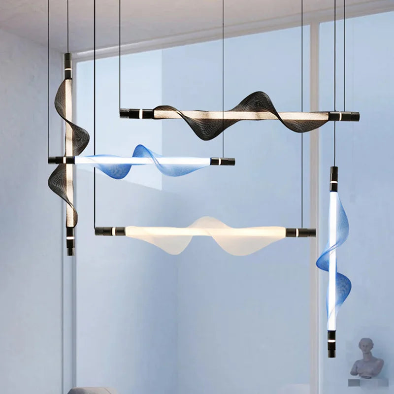 lustre design led postmoderne en acrylique tendance 2024 éclairage suspendu - vue 4 sur 18