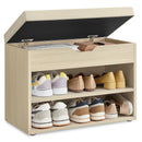 VASAGLE Shoe Bench, Bench, Shoe Rack with Padded Cushion, Shoe Organiser with 3 Levels, 30 x 60 x 44 cm, for Hallway