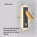 applique murale led rotative en laiton avec interrupteur usb