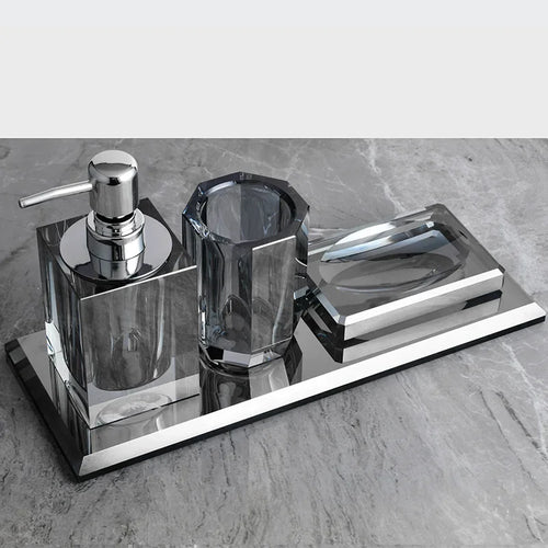 lot de flacons en verre pour savon et accessoires de salle de bain - vue 11 sur 12