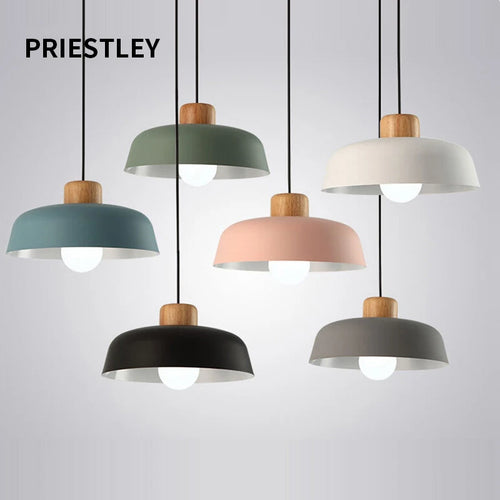Lustres Macaron nordiques lampe de chevet en bois créative pour chambre étude café Bar Restaurant temps modernes décor lampe suspendue - vue 3 sur 12