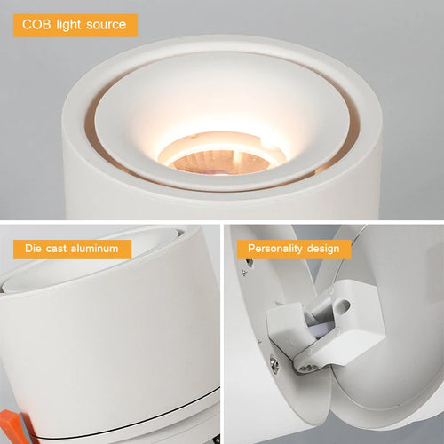 lampe de downlight led en surface à intensité variable pliable pour éclairage domestique - vue 3 sur 5