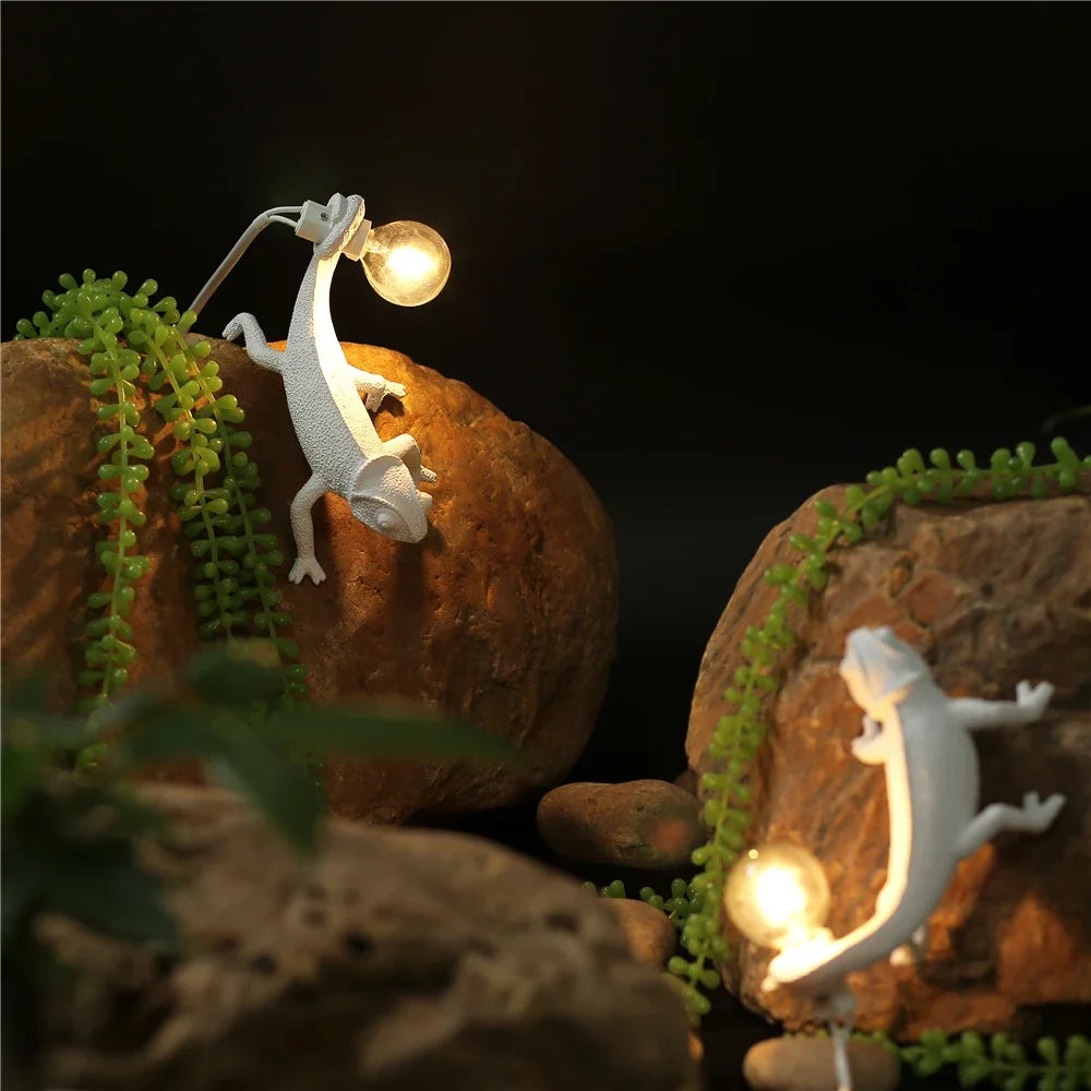 veilleuse lézard nordique lampe décorative moderne en résine - vue 4 sur 11