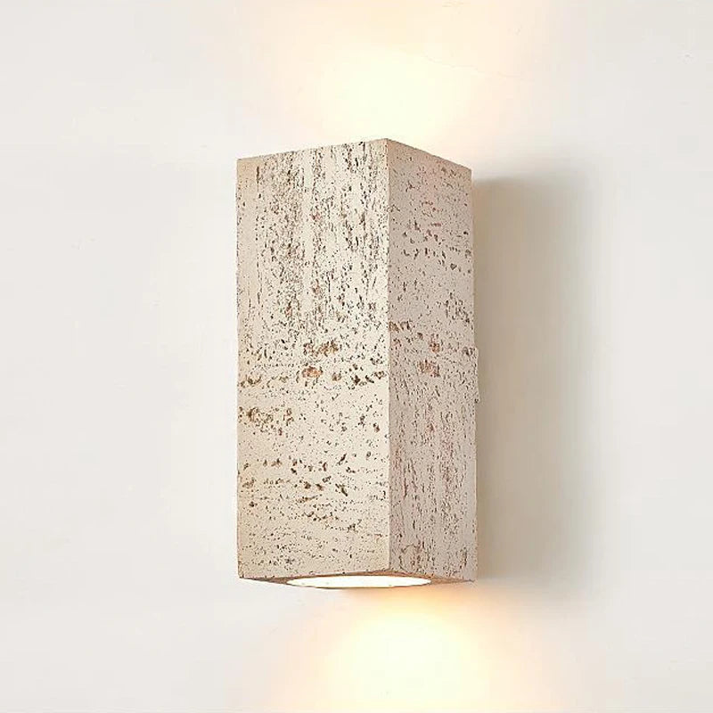 applique led wabi-sabi carrée ciment nordique luminaire décoratif intérieur - vue 8 sur 11