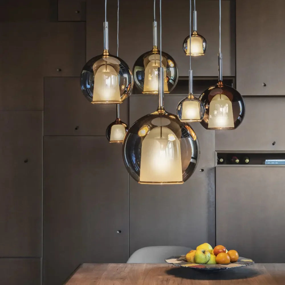 suspension moderne led en verre pour restaurant intérieur - vue 2 sur 10