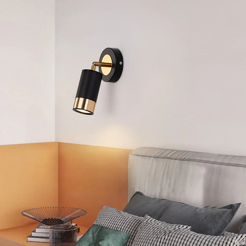Applique murale modernes lampe de chevet applique murale noir or rotatif réglable projecteur de lecture étude salon chambre applique éclairage - vue 3 sur 9