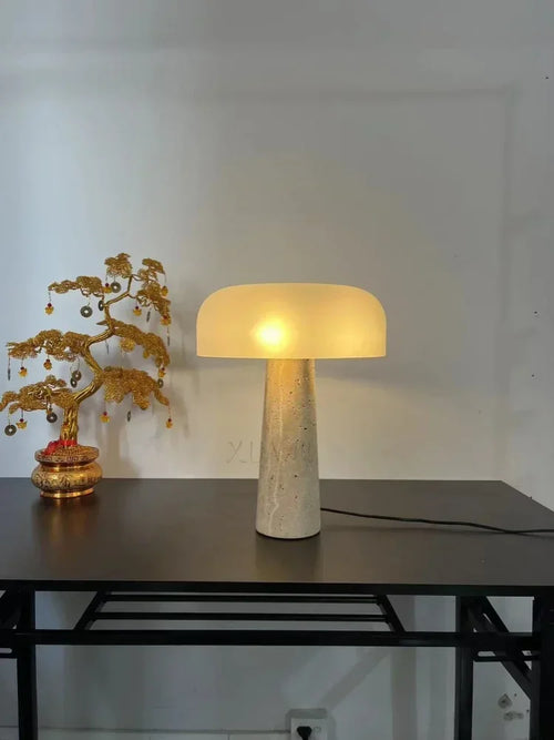 lampe à poser en travertin naturel design créatif pour décoration intérieure - vue 5 sur 7
